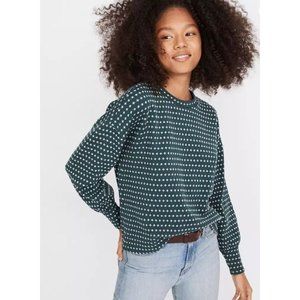 Madewell | Floral Jacquard Puff-Sleeve Sweatshirt Top Sz S Pullover